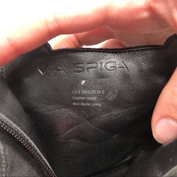 Via Spiga Oaklyn Leather Boots 6.5 Moto Ankle - Picture 7 of 7